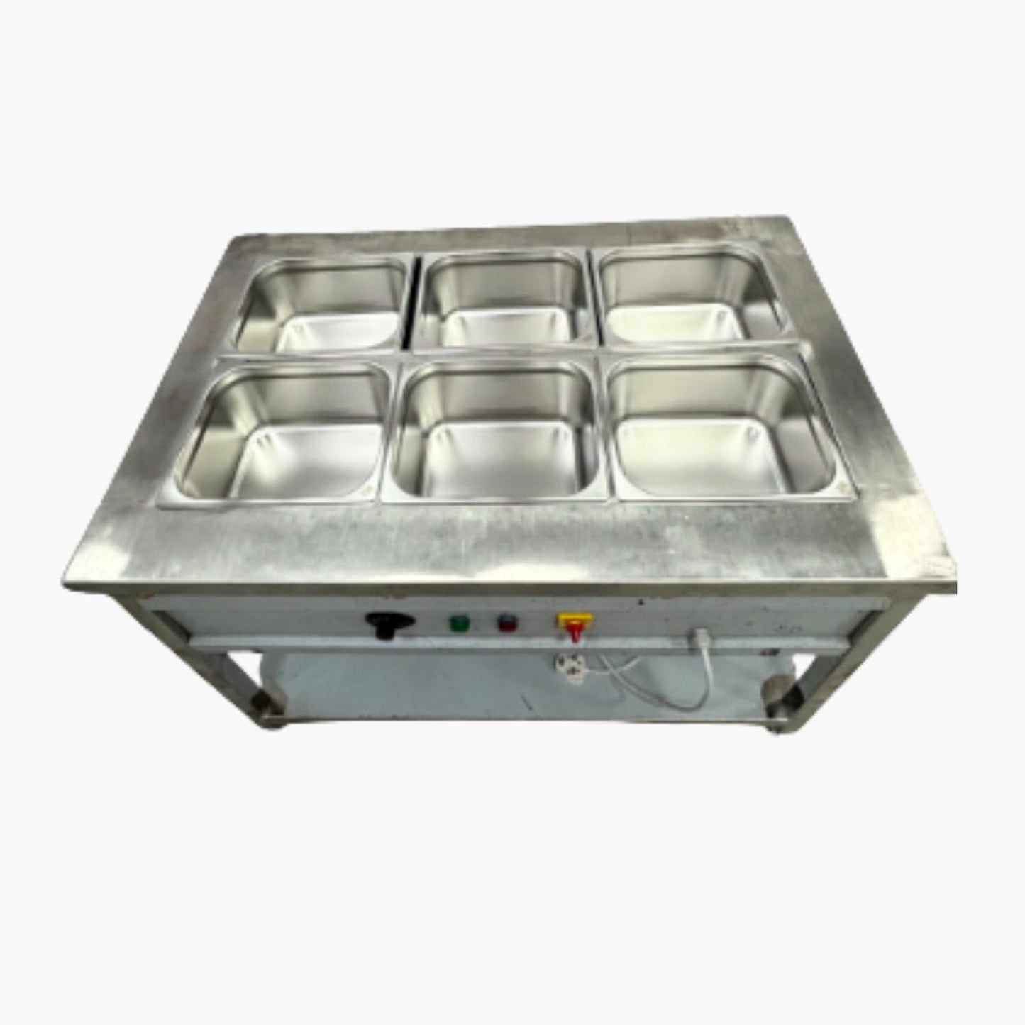 Gurubhai Equipments Commercial Electric 6 GN Bain Marie | Stainless Steel Food Warmer with Temperature Control for Restaurant & Catering