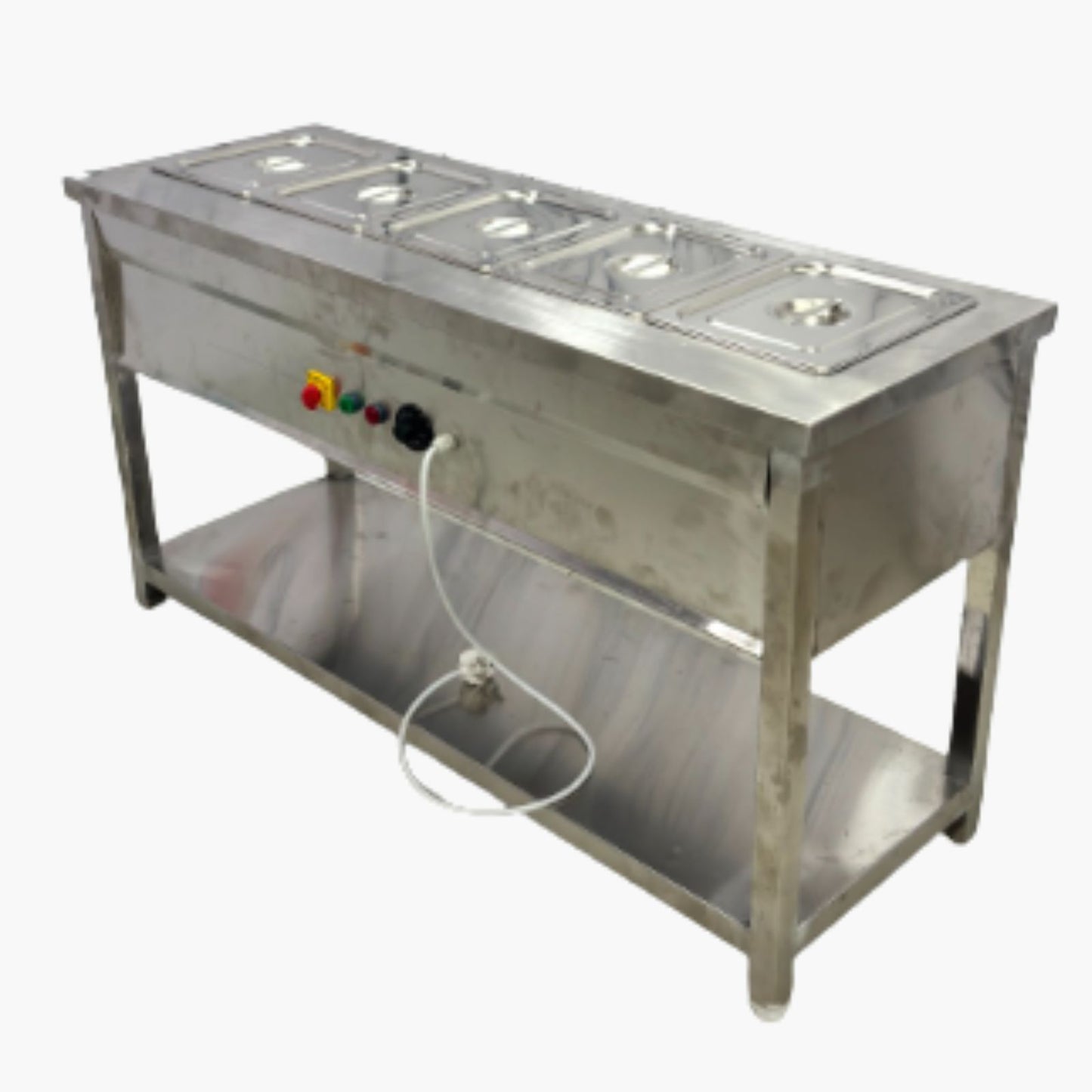 Gurubhai Equipments Commercial Electric 5 GN Bain Marie | Stainless Steel Food Warmer with Temperature Control for Restaurant & Catering