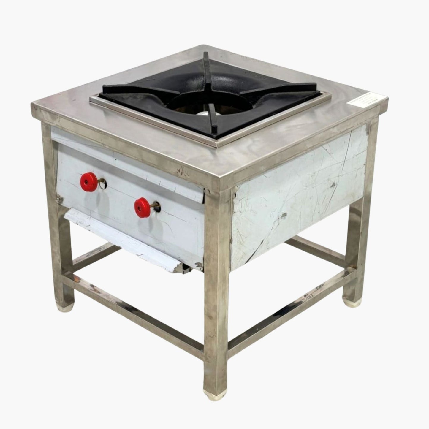 Gurubhai Equipments Commercial Single Pot Burner (Indian Style) with Stand | Heavy-Duty Stainless Steel Pot Gas Burner for Restaurant Kitchens