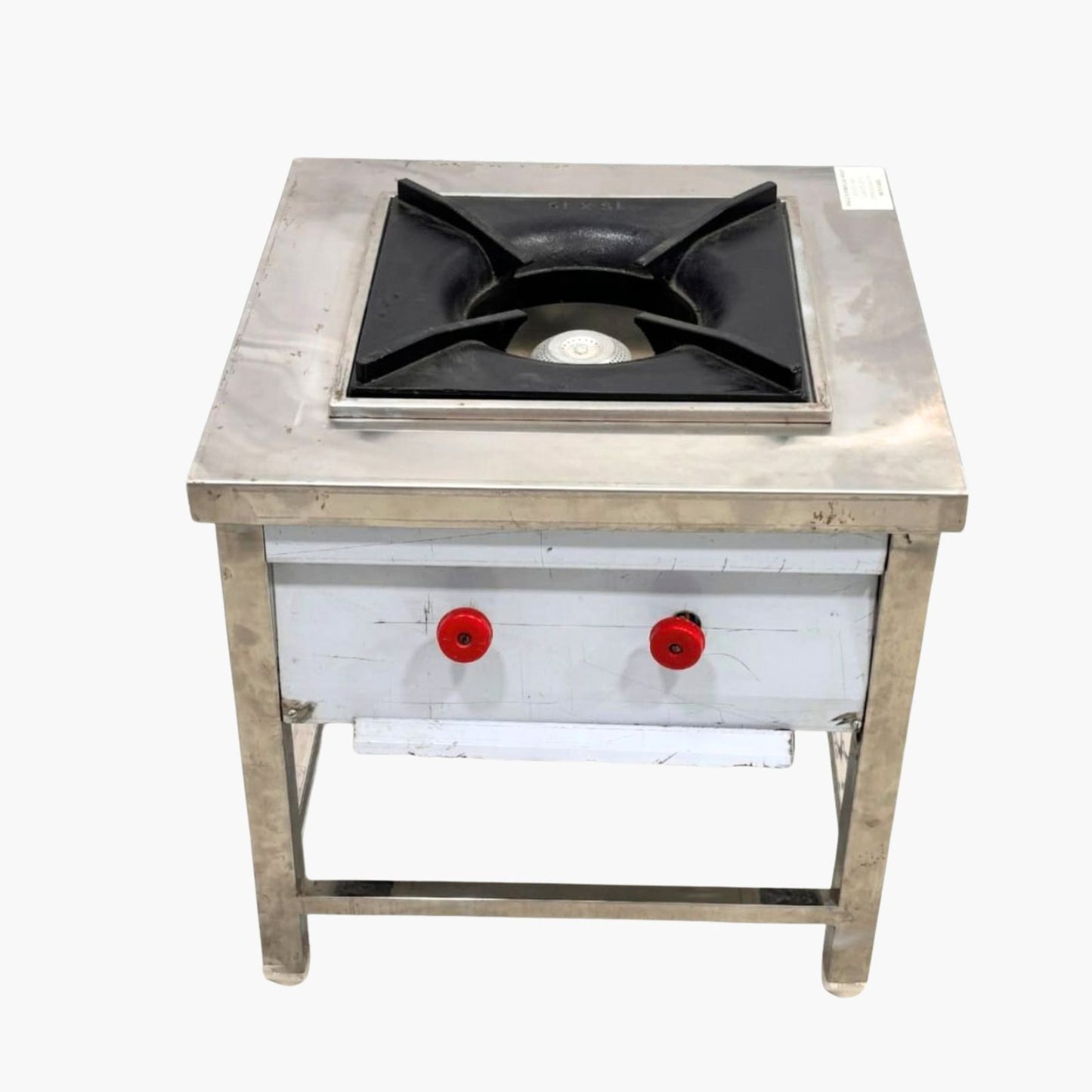 Gurubhai Equipments Commercial Single Pot Burner (Indian Style) with Stand | Heavy-Duty Stainless Steel Pot Gas Burner for Restaurant Kitchens