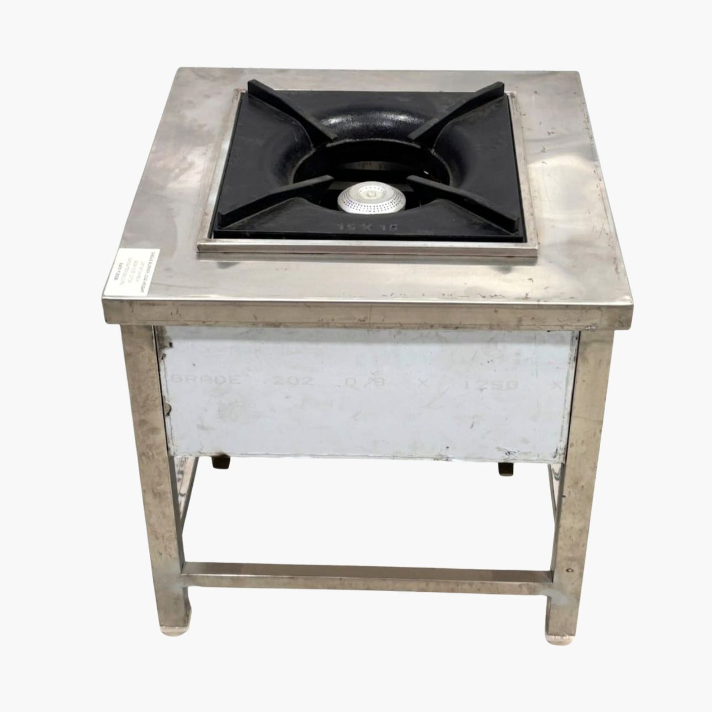 Gurubhai Equipments Commercial Single Pot Burner (Indian Style) with Stand | Heavy-Duty Stainless Steel Pot Gas Burner for Restaurant Kitchens