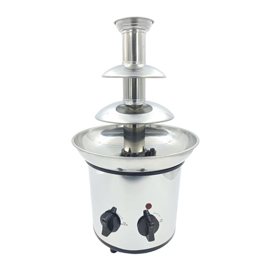 Gurubhai Equipments 3-Tier Chocolate Fondue Fountain Machine, Stainless Steel - 170W, Commercial-Grade Electric Chocolate Fountain for Events, Parties, Buffets, Weddings, and Catering Services