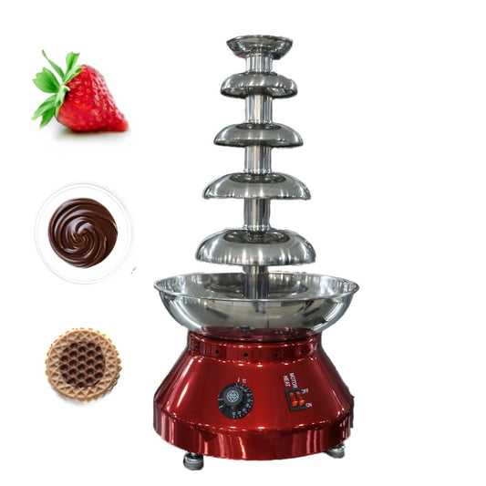 Gurubhai Equipments 5 Layers Commercial Chocolate Fondue Fountain Machine For Wedding Party-230W Commercial-Grade Electric Chocolate Fountain for Events, Parties, Buffets, and Catering Services