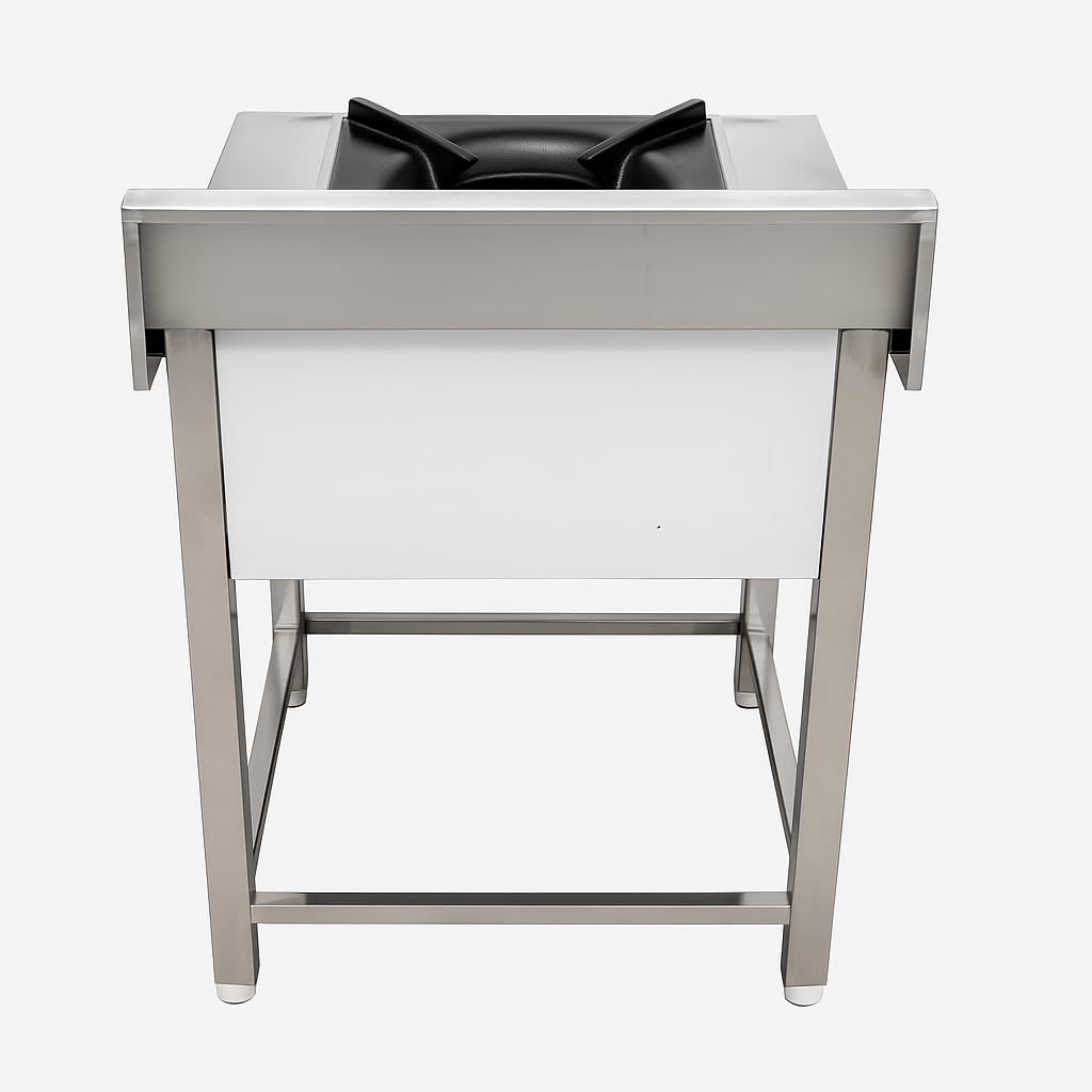 Gurubhai Equipments Commercial Single Burner Gas Range | Stainless Steel Gas Stove for Restaurant & Hotel