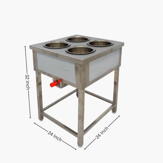 Commercial Electric 4 Pot Bain Marie | Stainless Steel Food Warmer for Restaurant, Hotel & Catering Use