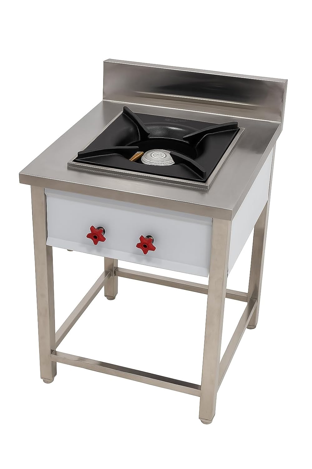 Gurubhai Equipments Commercial Single Burner Gas Range | Stainless Steel Gas Stove for Restaurant & Hotel