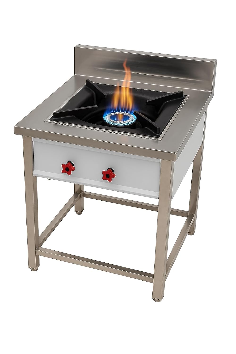 Gurubhai Equipments Commercial Single Burner Gas Range | Stainless Steel Gas Stove for Restaurant & Hotel