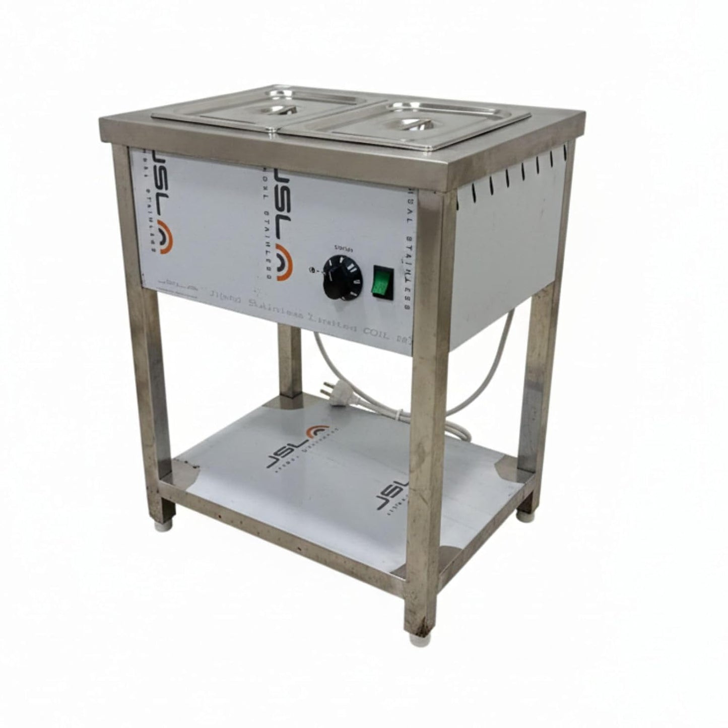 Gurubhai Equipments Commercial Electric Double GN Bain Marie | Stainless Steel Food Warmer with Temperature Control for Restaurant & Hotel