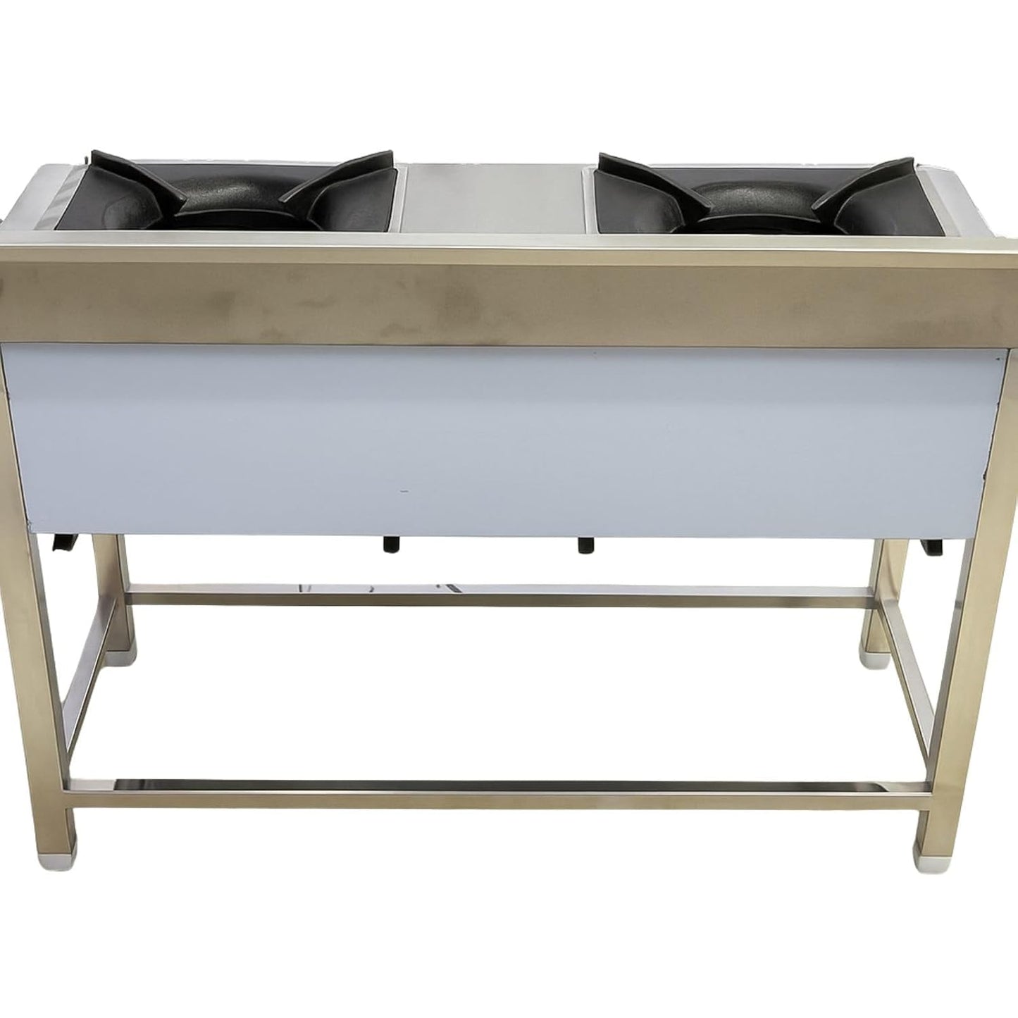 Gurubhai Equipments Commercial Double Burner Gas Range | Stainless Steel Heavy-Duty Gas Stove for Restaurant, Hotel & Catering Kitchen