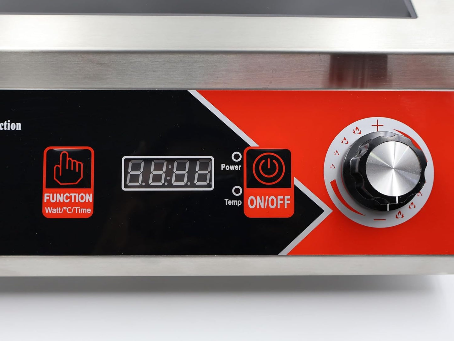 Gurubhai Equipments Stainless Steel Commercial Induction Cooktop 3500W-Fast Heating, Precision Cooking,Digital Controls,Timer Function