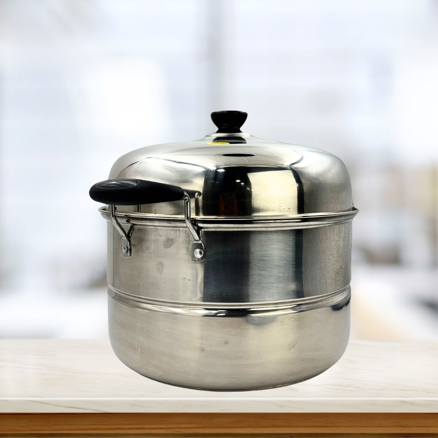 Gurubhai Equipments Stainless Steel 2-Tier Steamer With Lid 30cm, Multipurpose Steamer for Vegetables, Momos, Modak & Rice