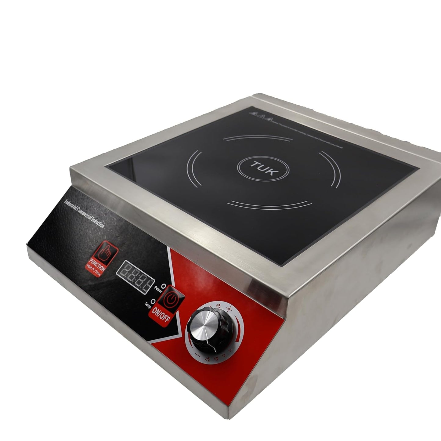 Gurubhai Equipments Stainless Steel Commercial Induction Cooktop 3500W-Fast Heating, Precision Cooking,Digital Controls,Timer Function