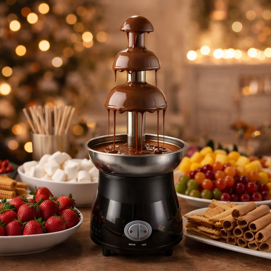 Commercial Chocolate Fountain Machine | 3-Tier Stainless Steel Chocolate Fondue Fountain for Events & Catering