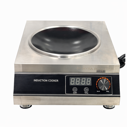 Commercial Induction Wok Cooker 3500 W | Heavy-Duty Round Bowl Induction Stove for Chinese & Indian Cooking