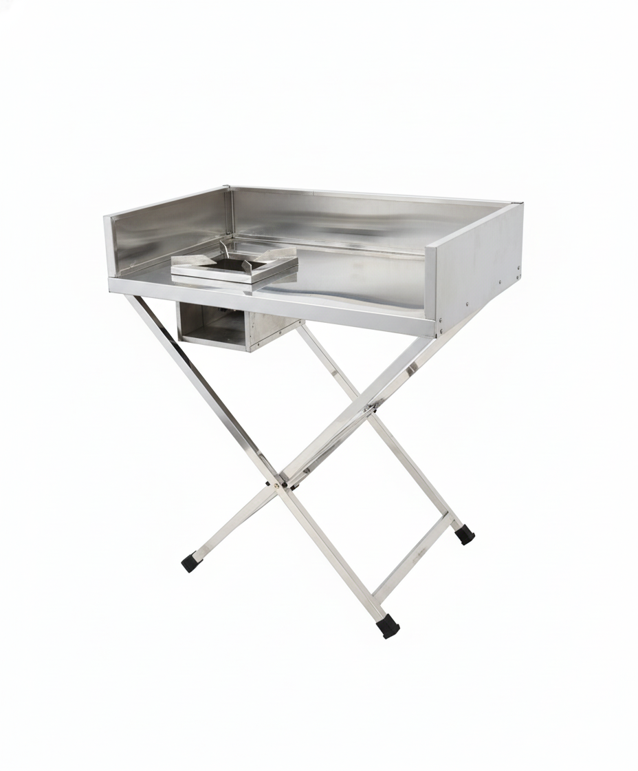 Gurubhai Equipments Commercial Single Indian Folding Gas Burner with Splash Guard | Stainless Steel High Flame Catering Burner