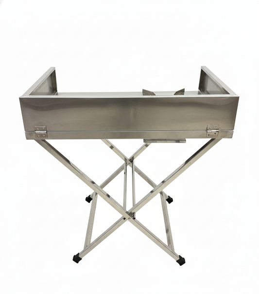 Gurubhai Equipments Commercial Single Indian Folding Gas Burner with Splash Guard | Stainless Steel High Flame Catering Burner