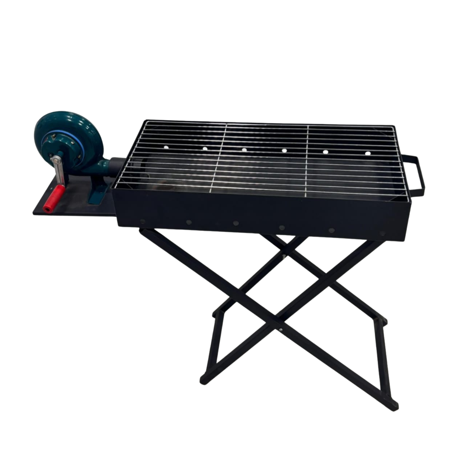 Portable Charcoal BBQ Grill with Blower | Folding Outdoor Barbecue Grill for Camping, Events & Street Food