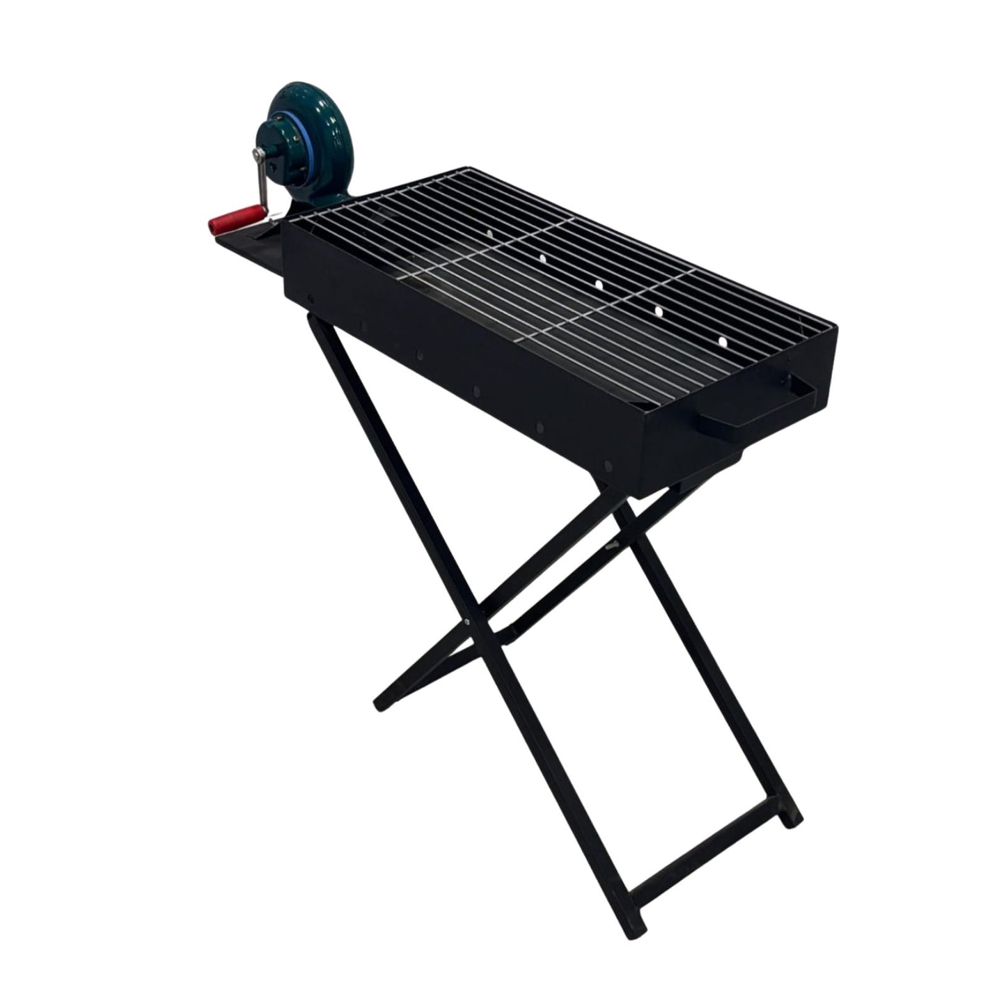 Portable Charcoal BBQ Grill with Blower | Folding Outdoor Barbecue Grill for Camping, Events & Street Food