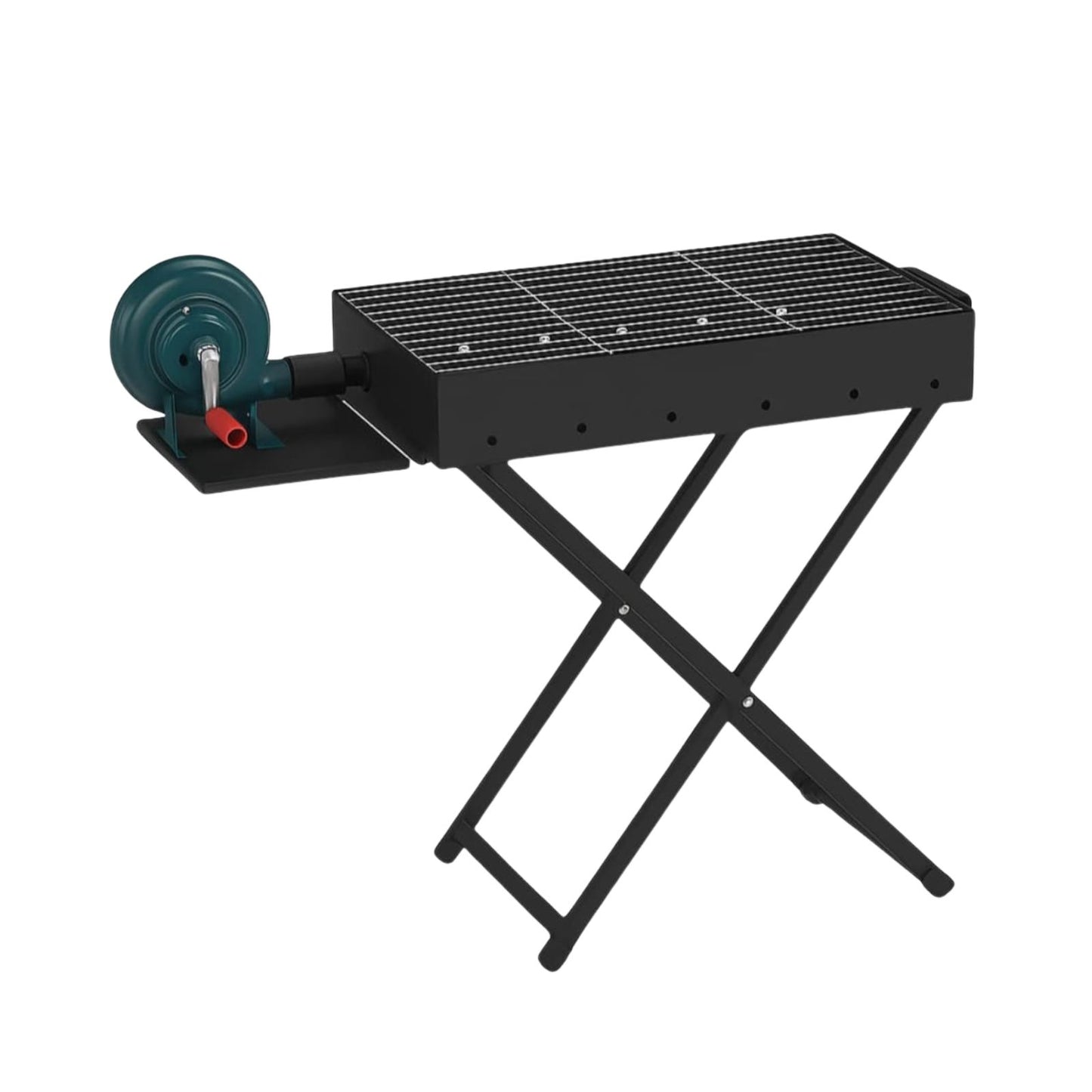 Portable Charcoal BBQ Grill with Blower | Folding Outdoor Barbecue Grill for Camping, Events & Street Food