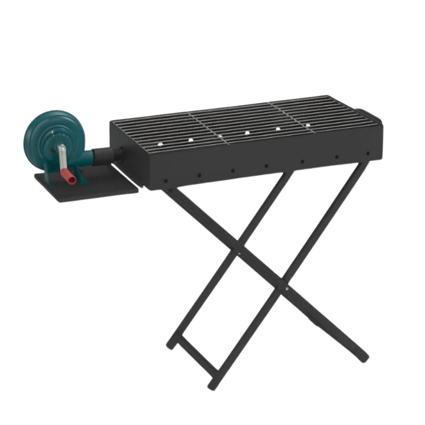 Portable Charcoal BBQ Grill with Blower | Folding Outdoor Barbecue Grill for Camping, Events & Street Food