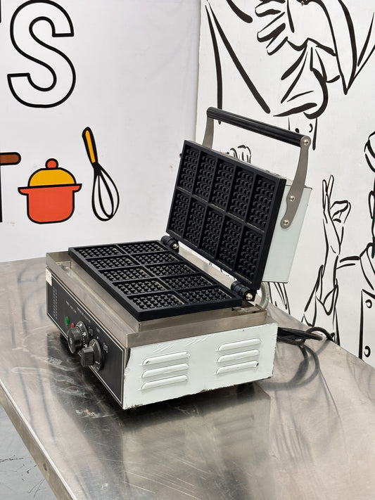 Commercial 10 Slot Biscuit Waffle Maker Machine | 10-Grid Heavy-Duty Electric Waffle Maker for Cafés & Restaurants