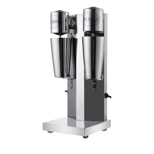 Gurubhai Equipments Electric Stainless Steel Double Head Milkshake Maker, 2-Speed Commercial Mixer with 220V, Includes Mixing Cup, Ideal for Smoothies & Shakes – Heavy-Duty Drink Blender